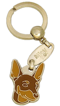 MINIATURE PINSCHER RED BROWN <br> (keyring, engraving included)